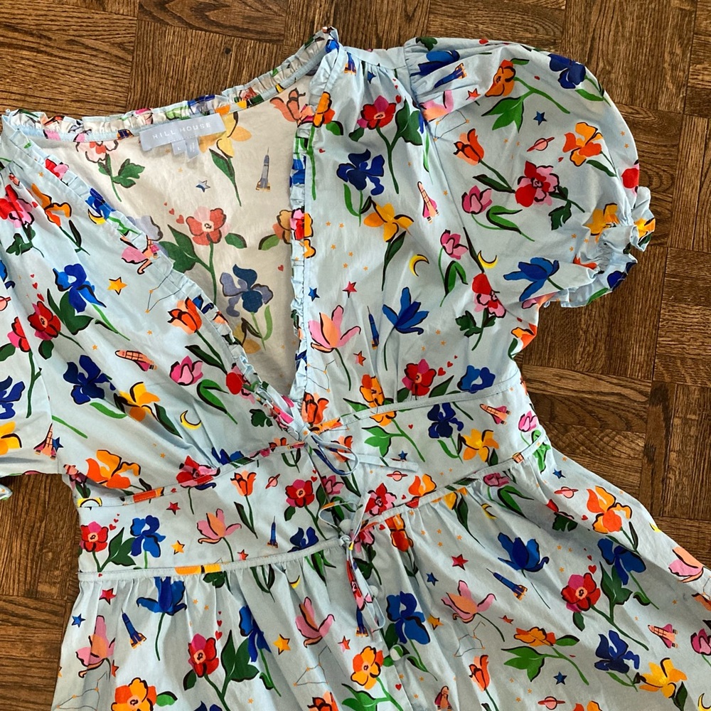 Hill House Floral Midi Dress - Blue and Red - Picture 10 of 13